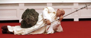 Maurizio Cattelan, La Nona Ora, 1999  Pope struck by meteorite